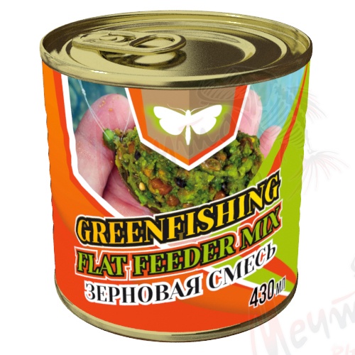 ЗЕРНОВАЯ СМЕСЬ "GREENFISHING" 0.430 FLAT FEEDER MIX